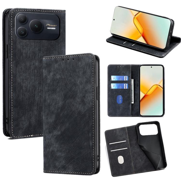 Custodia in pelle magnetica con blocco RFID per Honor 600 Lite Global