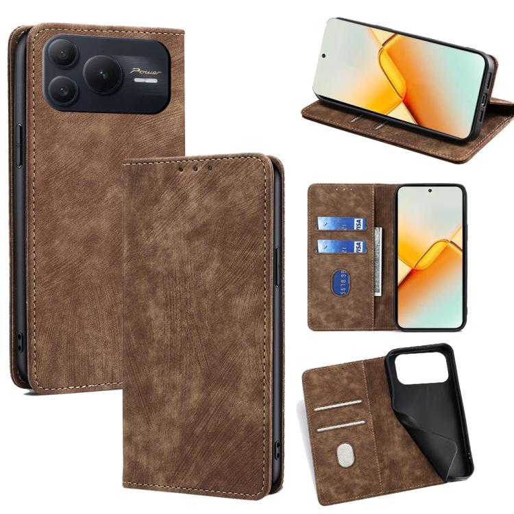Custodia in pelle magnetica con blocco RFID per Honor 600 Lite Global
