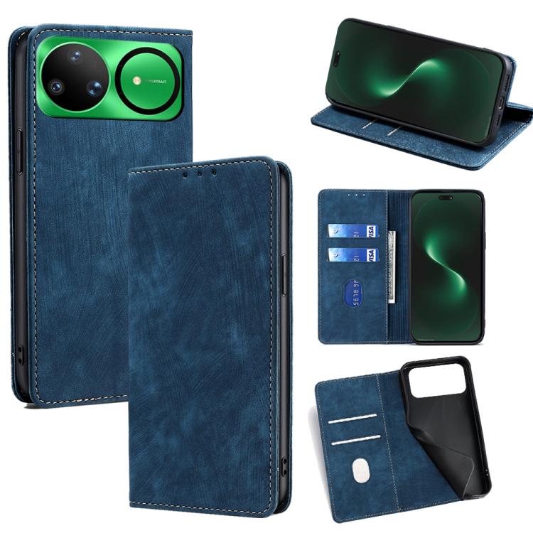 Custodia pelle magnetica con blocco RFID per Huawei Enjoy 90 Pro Max 5G