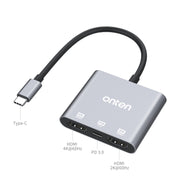 Onten 9175S Adattatore 3 in 1 USB-C/Tipo-C a HDMI