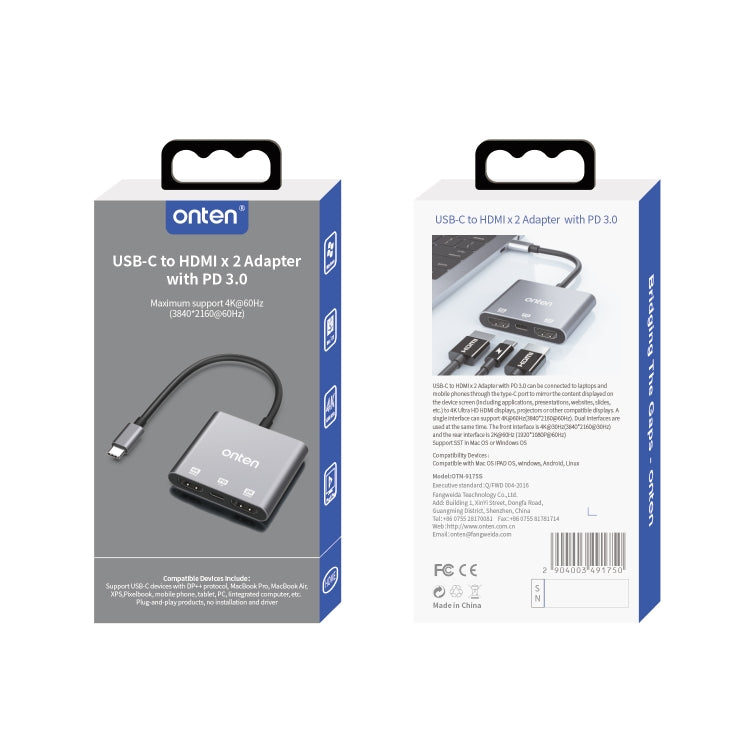 Onten 9175S Adattatore 3 in 1 USB-C/Tipo-C a HDMI