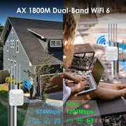 Wavlink WN573HX1 WiFi 6 AX1800 Estensore WiFi da esterno a doppia banda a lungo raggio, WN573HX1