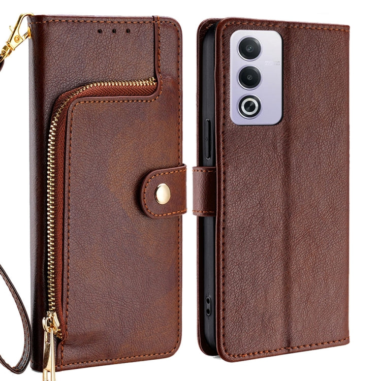 Custodia per cellulare in pelle con cerniera, For OPPO Reno13 F 5G / 4G, For OPPO A3 5G India, For OPPO Reno12 F 5G, For OPPO A3 Pro 5G India, For OPPO Reno12 5G Global, For OPPO A60 4G Global