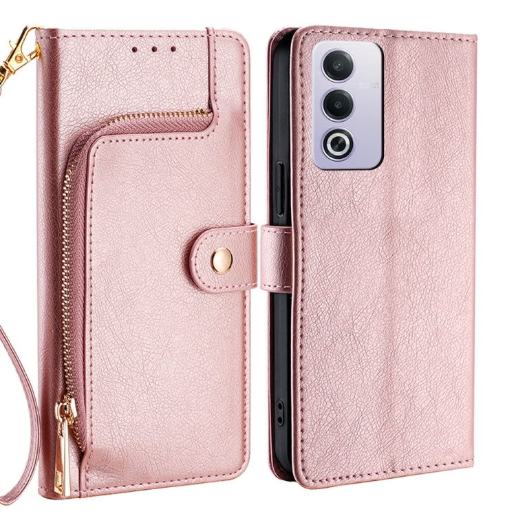 Custodia per cellulare in pelle con cerniera, For OPPO Reno13 F 5G / 4G, For OPPO A3 5G India, For OPPO Reno12 F 5G, For OPPO A3 Pro 5G India, For OPPO Reno12 5G Global, For OPPO A60 4G Global