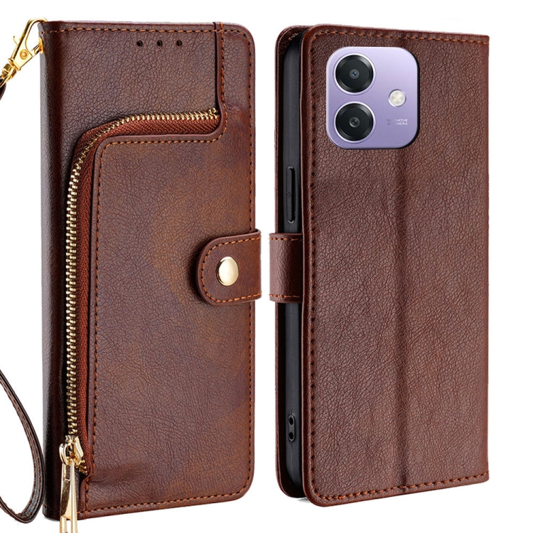 Custodia per cellulare in pelle con cerniera, For OPPO Reno13 F 5G / 4G, For OPPO A3 5G India, For OPPO Reno12 F 5G, For OPPO A3 Pro 5G India, For OPPO Reno12 5G Global, For OPPO A60 4G Global