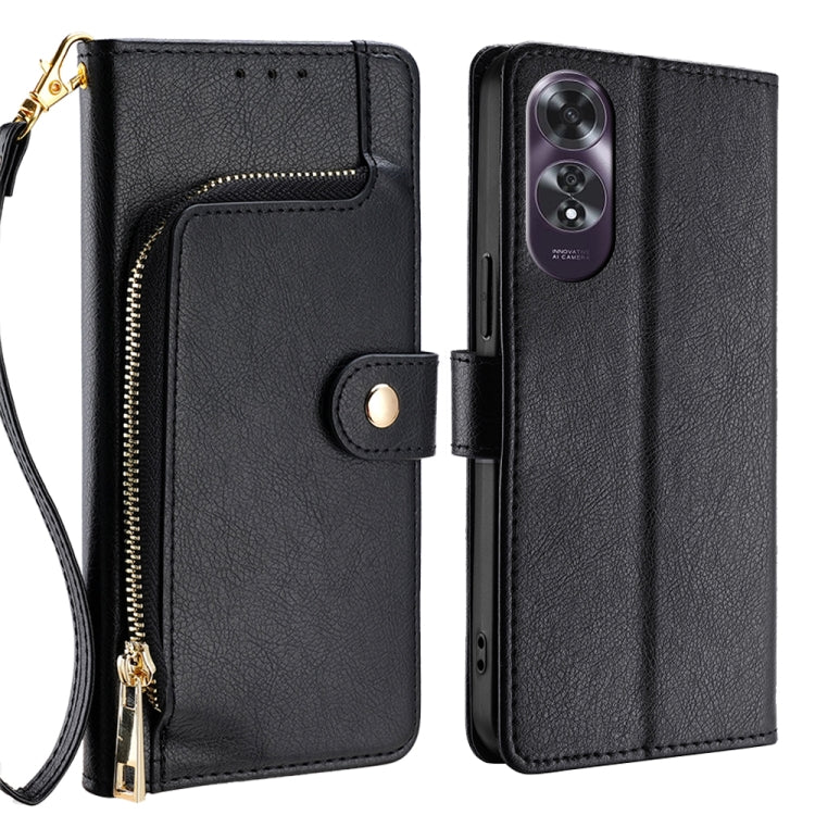 Custodia per cellulare in pelle con cerniera, For OPPO Reno13 F 5G / 4G, For OPPO A3 5G India, For OPPO Reno12 F 5G, For OPPO A3 Pro 5G India, For OPPO Reno12 5G Global, For OPPO A60 4G Global