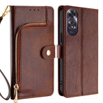 Custodia per cellulare in pelle con cerniera, For OPPO Reno13 F 5G / 4G, For OPPO A3 5G India, For OPPO Reno12 F 5G, For OPPO A3 Pro 5G India, For OPPO Reno12 5G Global, For OPPO A60 4G Global