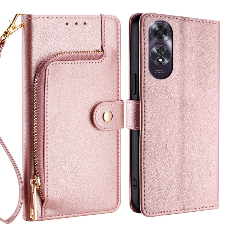 Custodia per cellulare in pelle con cerniera, For OPPO Reno13 F 5G / 4G, For OPPO A3 5G India, For OPPO Reno12 F 5G, For OPPO A3 Pro 5G India, For OPPO Reno12 5G Global, For OPPO A60 4G Global