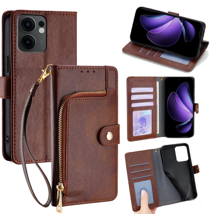 Custodia per cellulare in pelle con cerniera, For OPPO Reno13 F 5G / 4G, For OPPO A3 5G India, For OPPO Reno12 F 5G, For OPPO A3 Pro 5G India, For OPPO Reno12 5G Global, For OPPO A60 4G Global