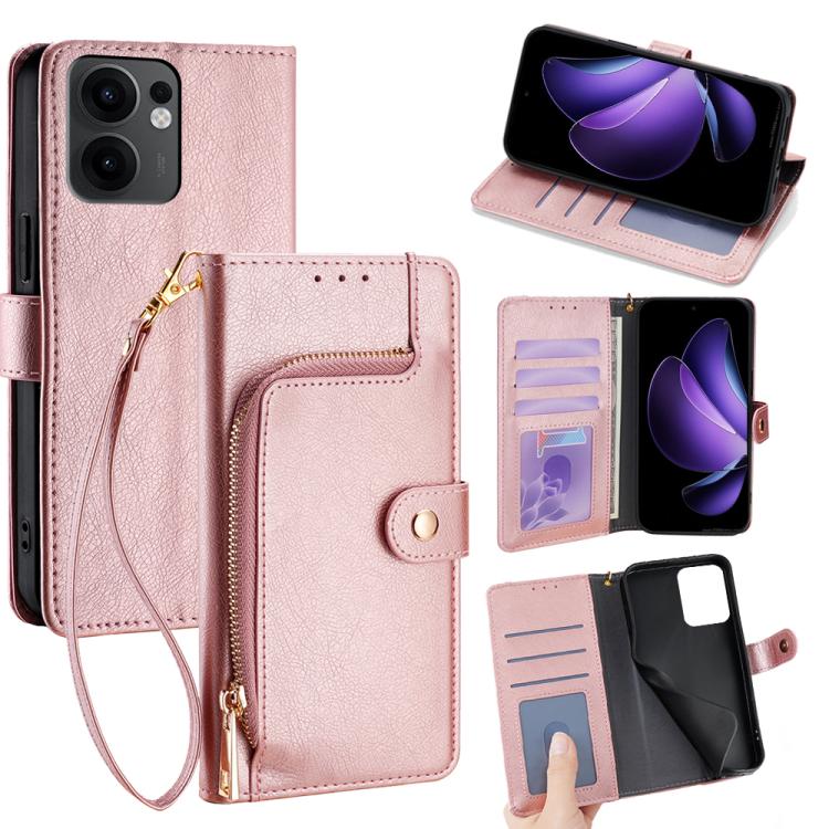 Custodia per cellulare in pelle con cerniera, For OPPO Reno13 F 5G / 4G, For OPPO A3 5G India, For OPPO Reno12 F 5G, For OPPO A3 Pro 5G India, For OPPO Reno12 5G Global, For OPPO A60 4G Global