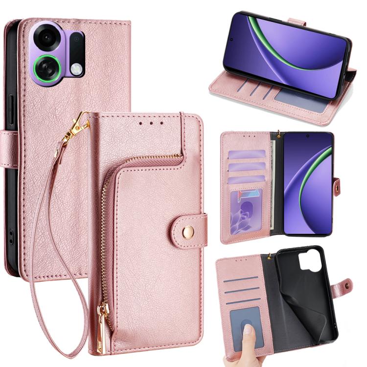 Custodia per cellulare in pelle con cerniera per OPPO Find X9 5G e modelli