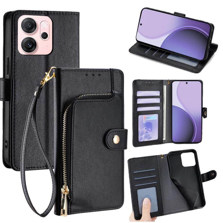 Custodia per cellulare in pelle con cerniera per OPPO Find X9 5G e modelli