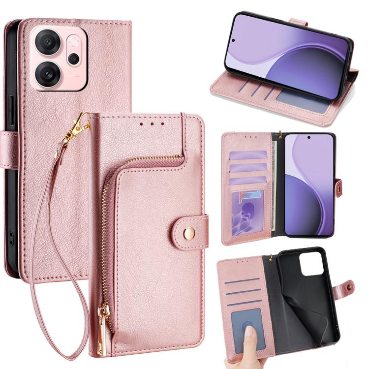 Custodia per cellulare in pelle con cerniera per OPPO Find X9 5G e modelli