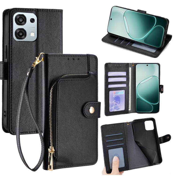 Custodia per cellulare in pelle con cerniera per OPPO Find X9 5G e modelli