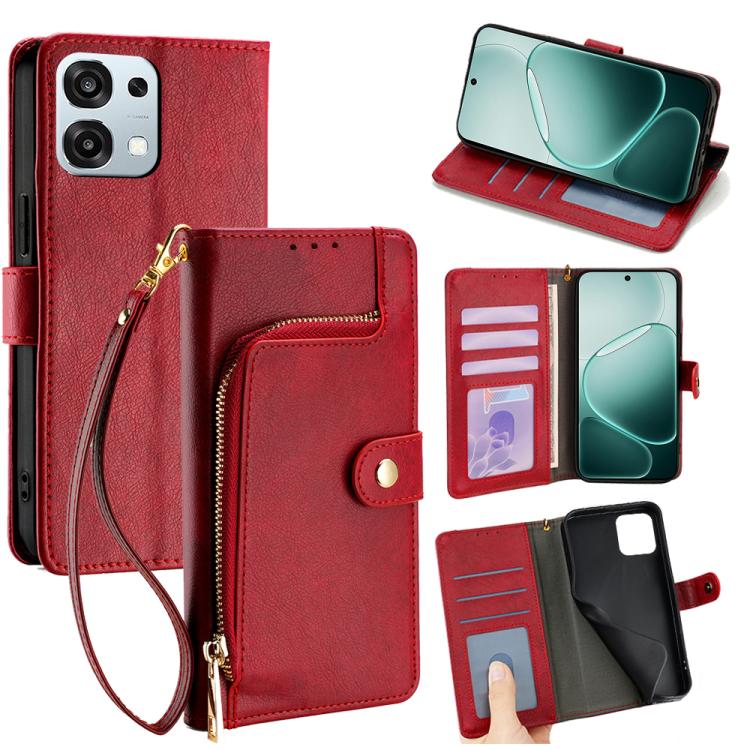 Custodia per cellulare in pelle con cerniera per OPPO Find X9 5G e modelli