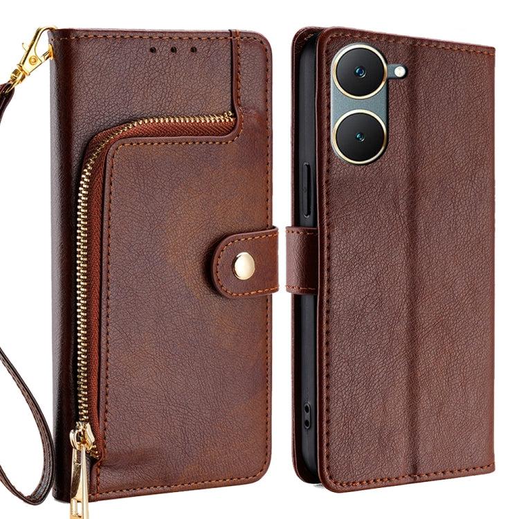 Custodia per cellulare in pelle con cerniera, For vivo X100s, For vivo Y38 5G / T3x Global, For vivo V30e 5G Global, For vivo iQOO Z9x 5G, For vivo iQOO Z9 Turbo, For vivo Y03 4G