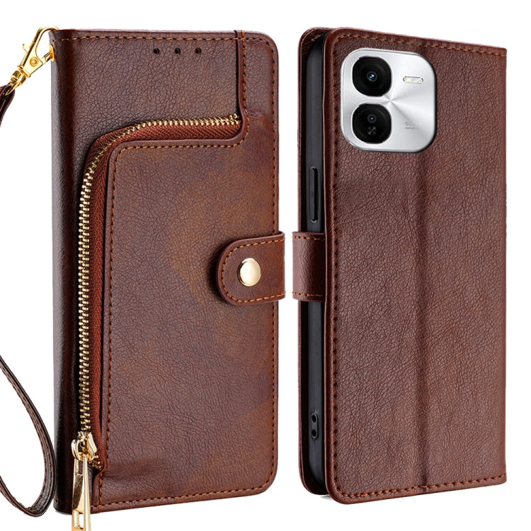 Custodia per cellulare in pelle con cerniera, For vivo X100s, For vivo Y38 5G / T3x Global, For vivo V30e 5G Global, For vivo iQOO Z9x 5G, For vivo iQOO Z9 Turbo, For vivo Y03 4G