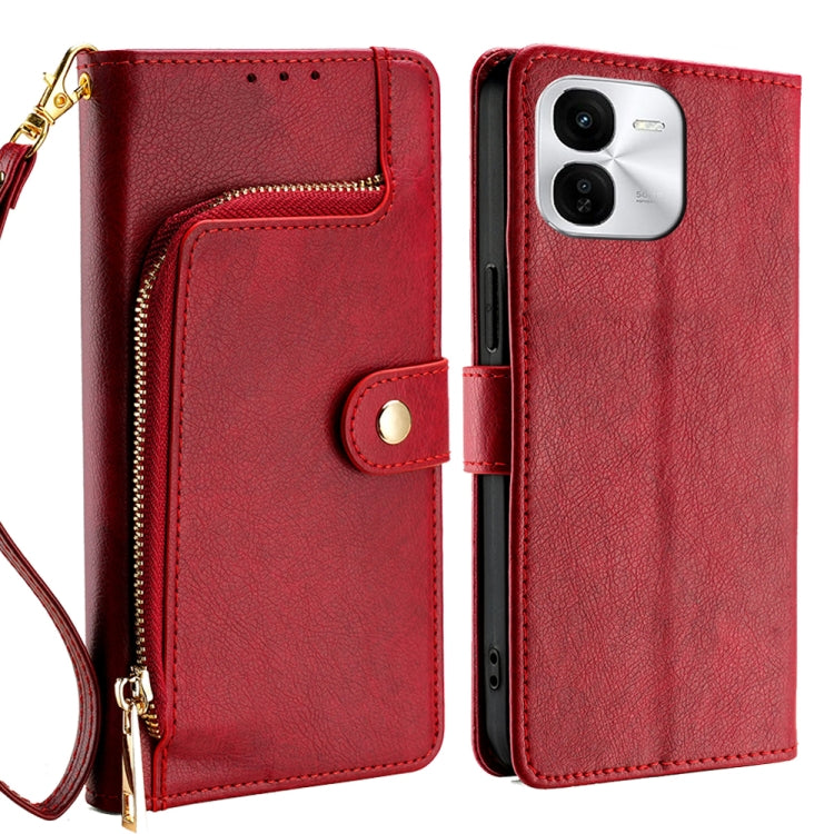 Custodia per cellulare in pelle con cerniera, For vivo X100s, For vivo Y38 5G / T3x Global, For vivo V30e 5G Global, For vivo iQOO Z9x 5G, For vivo iQOO Z9 Turbo, For vivo Y03 4G