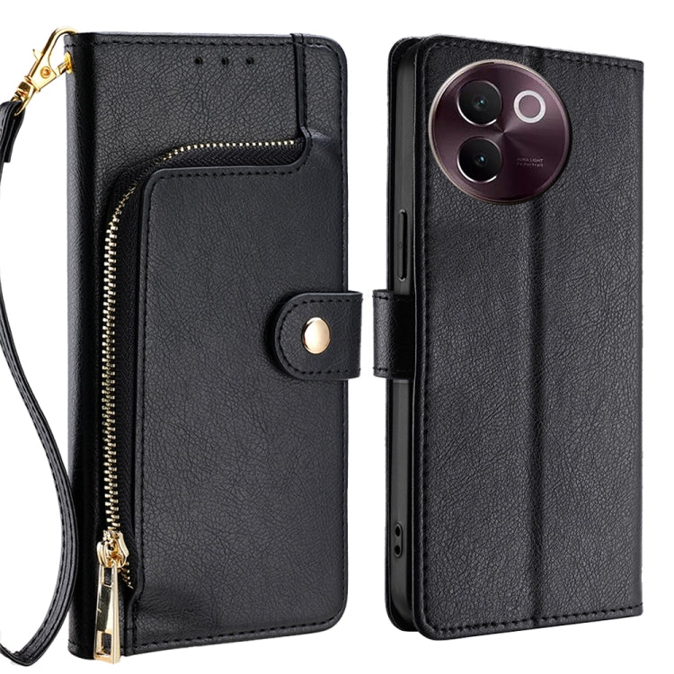 Custodia per cellulare in pelle con cerniera, For vivo X100s, For vivo Y38 5G / T3x Global, For vivo V30e 5G Global, For vivo iQOO Z9x 5G, For vivo iQOO Z9 Turbo, For vivo Y03 4G