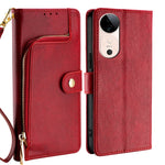 Custodia per cellulare in pelle con cerniera, For vivo V50 5G, For vivo X200 Pro 5G, For vivo Y300 Pro 5G, For vivo S19 Pro, For vivo S19, For vivo Y28 4G