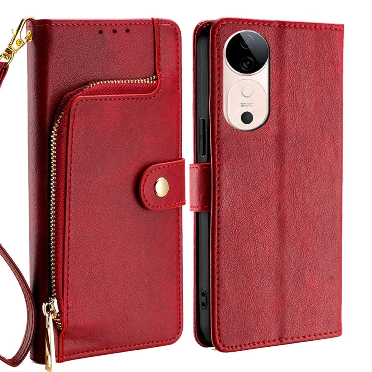 Custodia per cellulare in pelle con cerniera, For vivo V50 5G, For vivo X200 Pro 5G, For vivo Y300 Pro 5G, For vivo S19 Pro, For vivo S19, For vivo Y28 4G