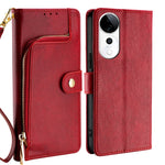 Custodia per cellulare in pelle con cerniera, For vivo V50 5G, For vivo X200 Pro 5G, For vivo Y300 Pro 5G, For vivo S19 Pro, For vivo S19, For vivo Y28 4G