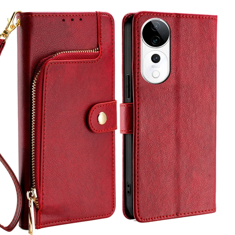 Custodia per cellulare in pelle con cerniera, For vivo V50 5G, For vivo X200 Pro 5G, For vivo Y300 Pro 5G, For vivo S19 Pro, For vivo S19, For vivo Y28 4G