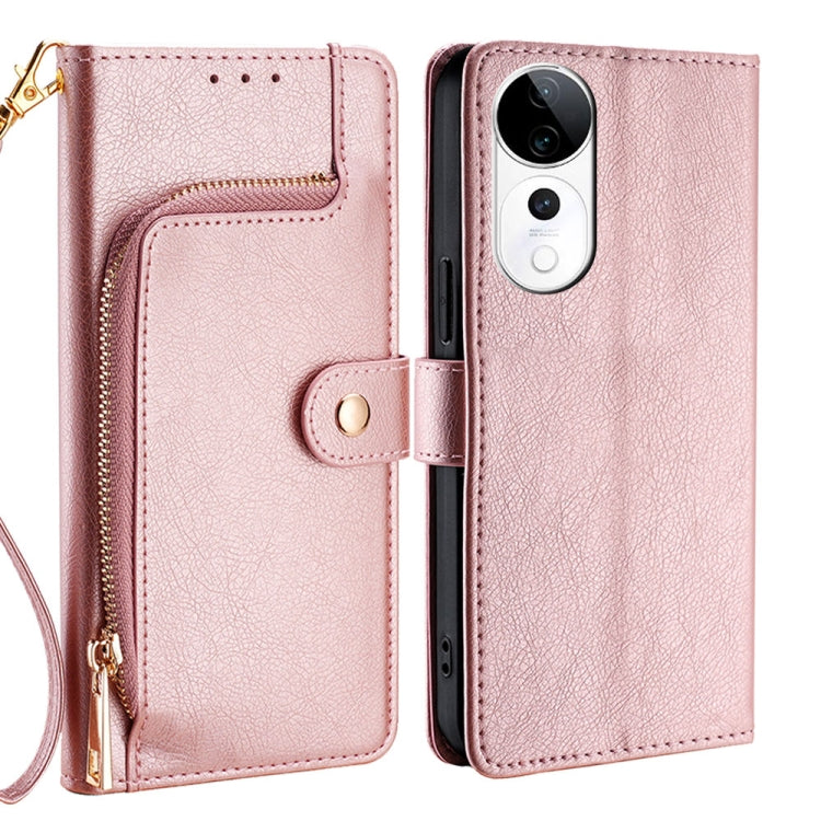 Custodia per cellulare in pelle con cerniera, For vivo V50 5G, For vivo X200 Pro 5G, For vivo Y300 Pro 5G, For vivo S19 Pro, For vivo S19, For vivo Y28 4G