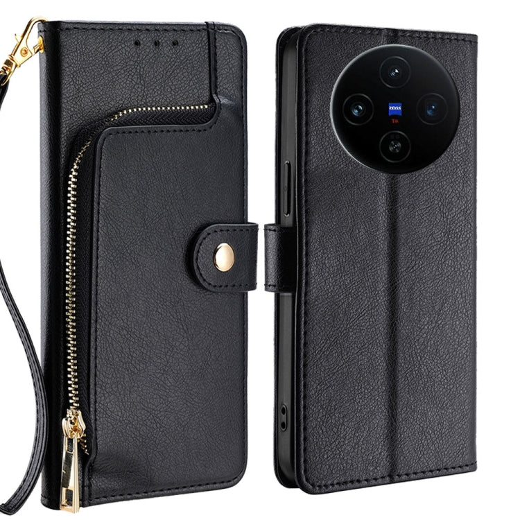 Custodia per cellulare in pelle con cerniera, For vivo X100s, For vivo Y38 5G / T3x Global, For vivo V30e 5G Global, For vivo iQOO Z9x 5G, For vivo iQOO Z9 Turbo, For vivo Y03 4G