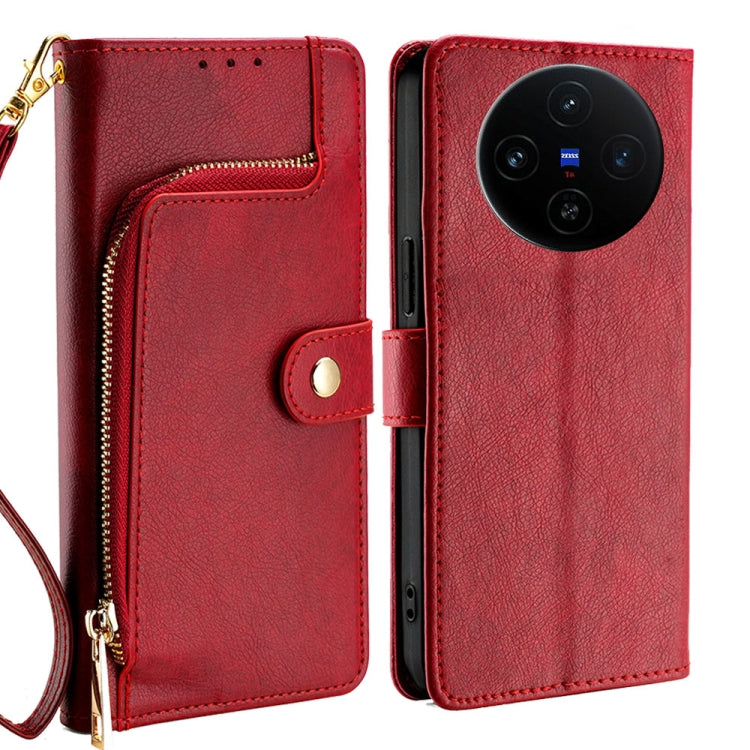 Custodia per cellulare in pelle con cerniera, For vivo X100s, For vivo Y38 5G / T3x Global, For vivo V30e 5G Global, For vivo iQOO Z9x 5G, For vivo iQOO Z9 Turbo, For vivo Y03 4G