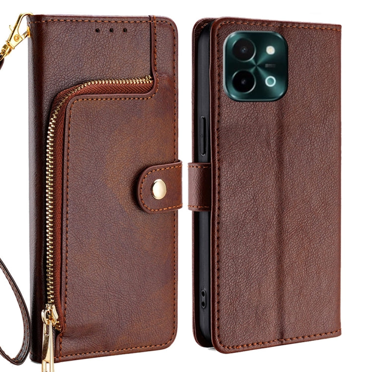 Custodia per cellulare in pelle con cerniera, For vivo V50 5G, For vivo X200 Pro 5G, For vivo Y300 Pro 5G, For vivo S19 Pro, For vivo S19, For vivo Y28 4G