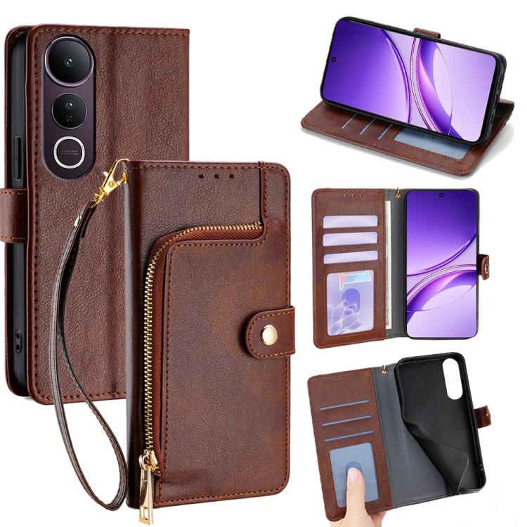 Custodia per cellulare in pelle con cerniera, For vivo iQOO Neo 10 5G Global, For vivo X200s 5G, For vivo Y39 5G Global, For vivo V50 Lite 5G, For vivo Y29s 5G / Y04 4G, For vivo Y29 4G Global