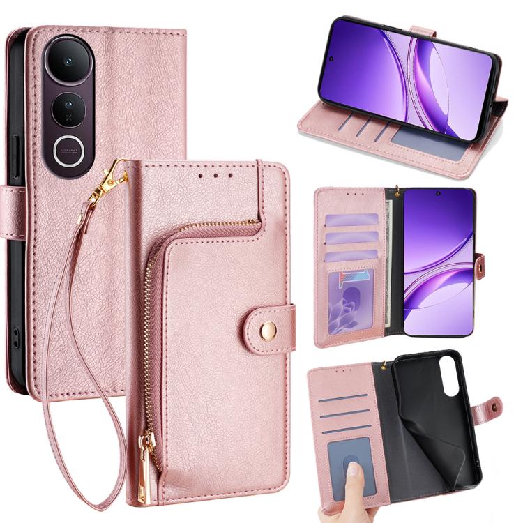 Custodia per cellulare in pelle con cerniera, For vivo iQOO Neo 10 5G Global, For vivo X200s 5G, For vivo Y39 5G Global, For vivo V50 Lite 5G, For vivo Y29s 5G / Y04 4G, For vivo Y29 4G Global
