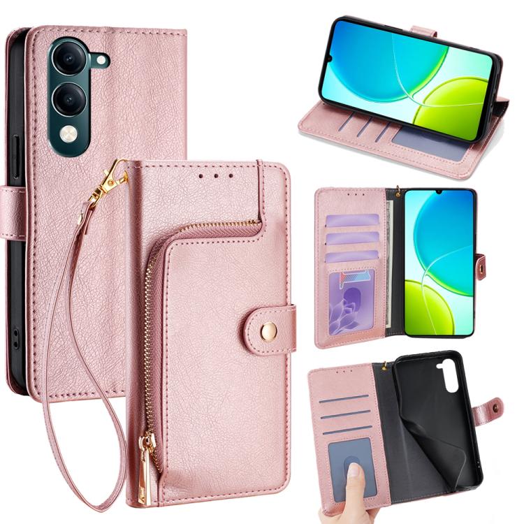 Custodia per cellulare in pelle con cerniera, For vivo iQOO Neo 10 5G Global, For vivo X200s 5G, For vivo Y39 5G Global, For vivo V50 Lite 5G, For vivo Y29s 5G / Y04 4G, For vivo Y29 4G Global