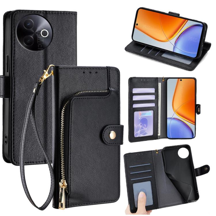 Custodia per cellulare in pelle con cerniera, For vivo iQOO Neo 10 5G Global, For vivo X200s 5G, For vivo Y39 5G Global, For vivo V50 Lite 5G, For vivo Y29s 5G / Y04 4G, For vivo Y29 4G Global