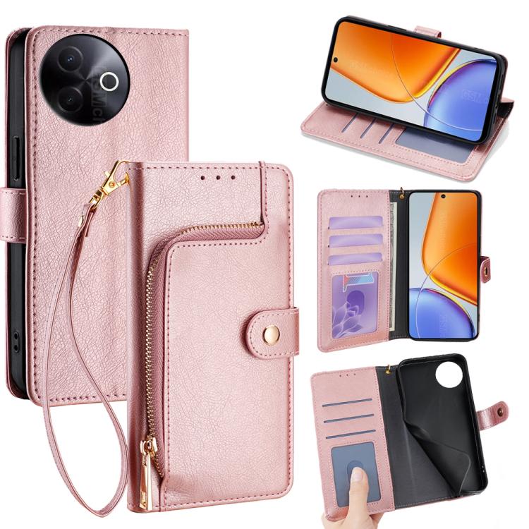 Custodia per cellulare in pelle con cerniera, For vivo iQOO Neo 10 5G Global, For vivo X200s 5G, For vivo Y39 5G Global, For vivo V50 Lite 5G, For vivo Y29s 5G / Y04 4G, For vivo Y29 4G Global