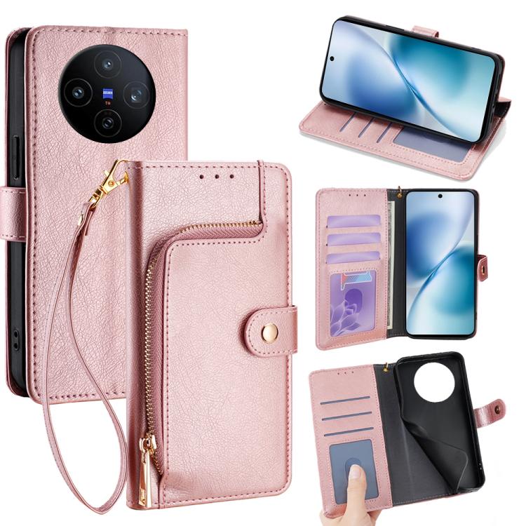 Custodia per cellulare in pelle con cerniera, For vivo iQOO Neo 10 5G Global, For vivo X200s 5G, For vivo Y39 5G Global, For vivo V50 Lite 5G, For vivo Y29s 5G / Y04 4G, For vivo Y29 4G Global