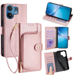 Custodia per cellulare in pelle con cerniera per Vivo S50 5G e modelli