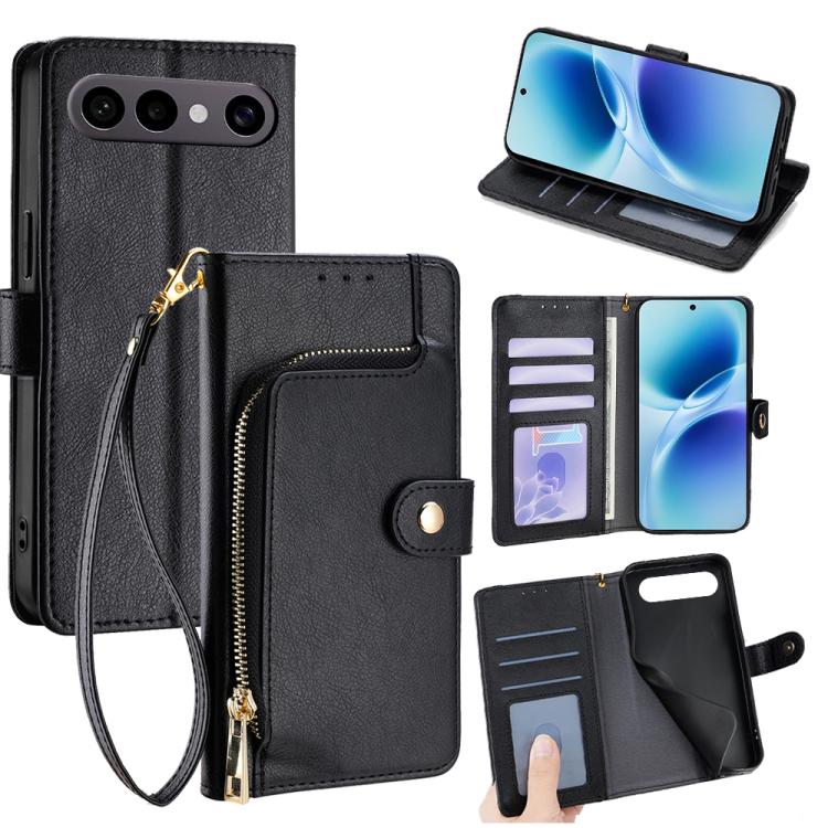 Custodia per cellulare in pelle con cerniera per Vivo X300s e modelli