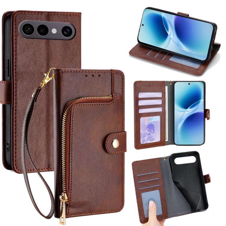Custodia per cellulare in pelle con cerniera per Vivo X300s e modelli
