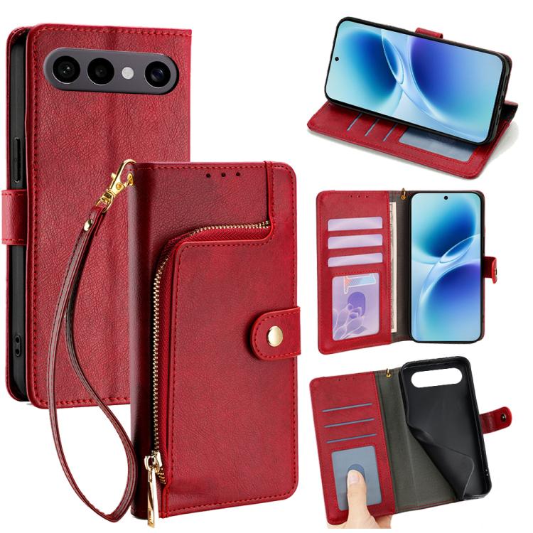 Custodia per cellulare in pelle con cerniera per Vivo X300s e modelli