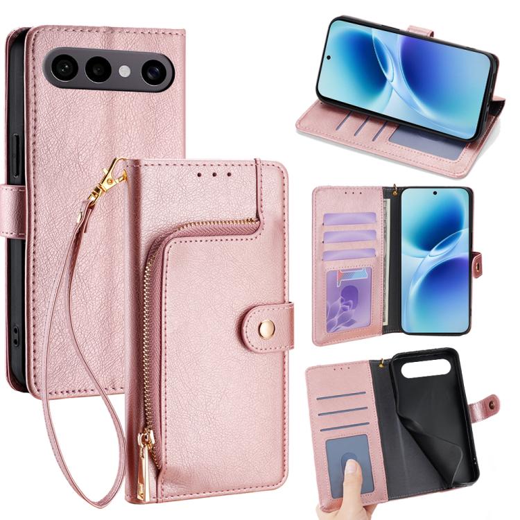 Custodia per cellulare in pelle con cerniera per Vivo X300s e modelli