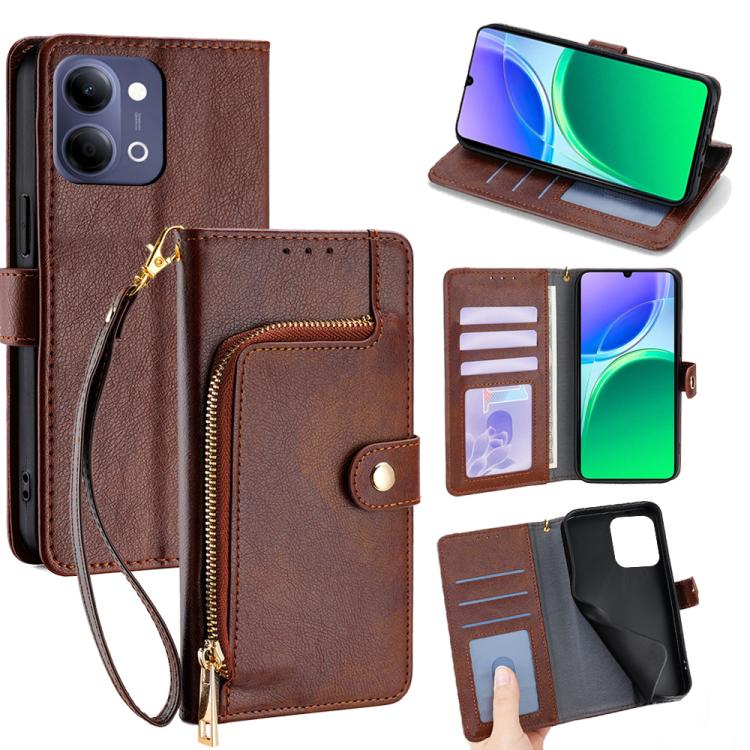 Custodia per cellulare in pelle con cerniera per Vivo X300s e modelli
