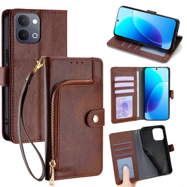 Custodia per cellulare in pelle con cerniera per Vivo X300s e modelli