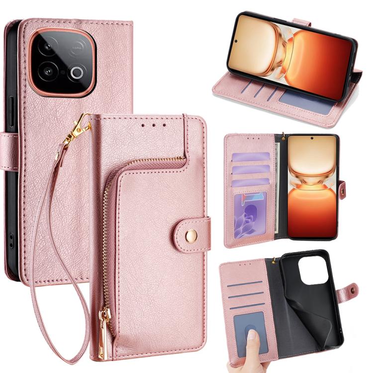 Custodia per cellulare in pelle con cerniera, For vivo iQOO Neo 10 5G Global, For vivo X200s 5G, For vivo Y39 5G Global, For vivo V50 Lite 5G, For vivo Y29s 5G / Y04 4G, For vivo Y29 4G Global