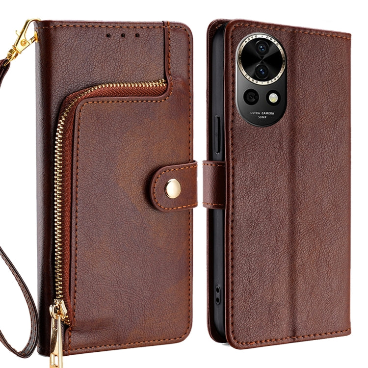 Custodia pelle con cerniera per Huawei Pura 70 Pro e Nova