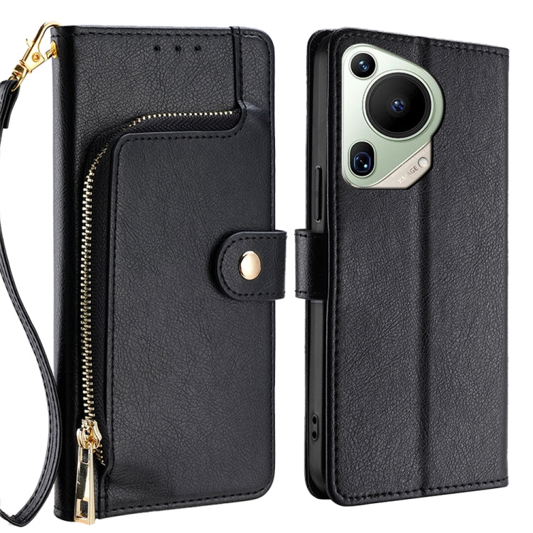 Custodia pelle con cerniera per Huawei Pura 70 Pro e Nova