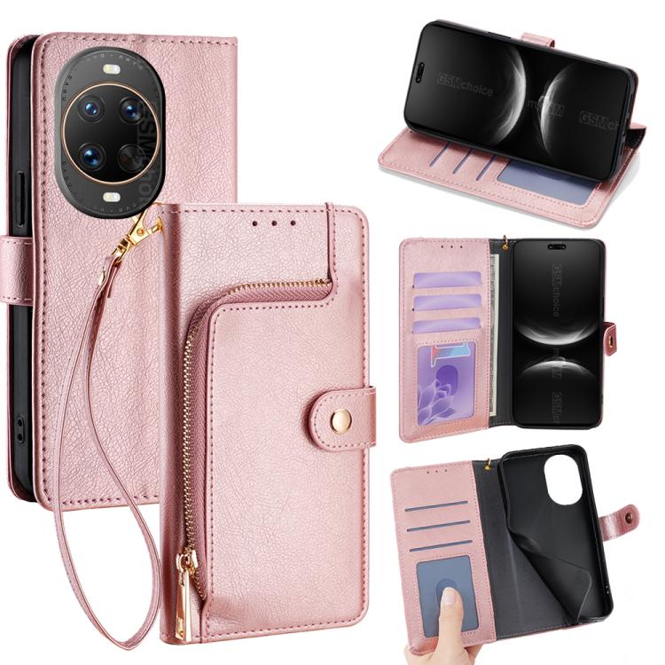 Custodia per cellulare in pelle con cerniera, For Huawei Mate 80 5G, For Huawei Maimang 40 5G, For Huawei Pura 80 5G, For Huawei nova 14 Ultra 5G, For Huawei nova 14 Pro 5G, For Huawei nova 14 5G
