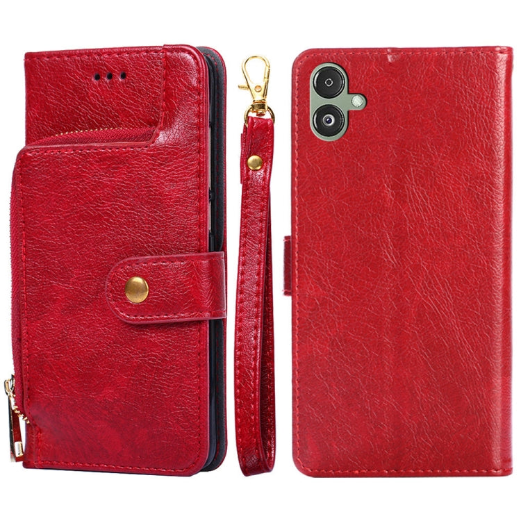 Custodia portafoglio in pelle con cerniera per Samsung Galaxy M55