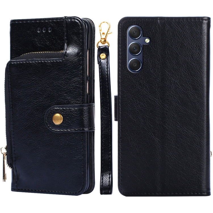Custodia portafoglio in pelle con cerniera per Samsung Galaxy M55